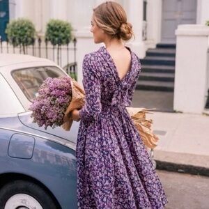 Elegant Purple Floral Women's Dress - Gal Meets Glam